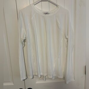 White long sleeeve Athleta workout top